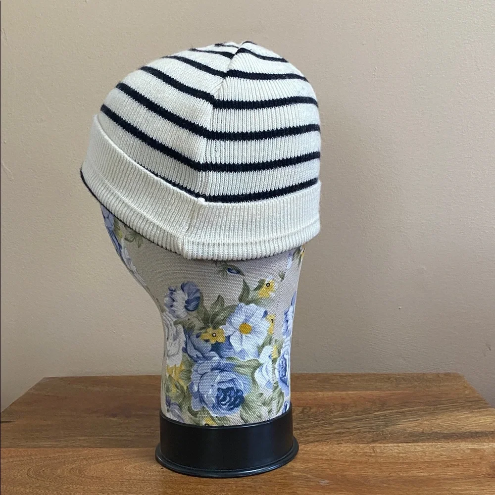Saint James Made in France Wool Blend Breton Stripe Beanie Hat